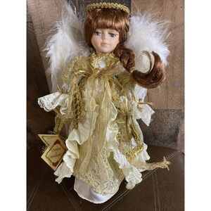 Genuine Porcelain Angel Doll by Collectors Choice Fine Bisque Christmas Vintage